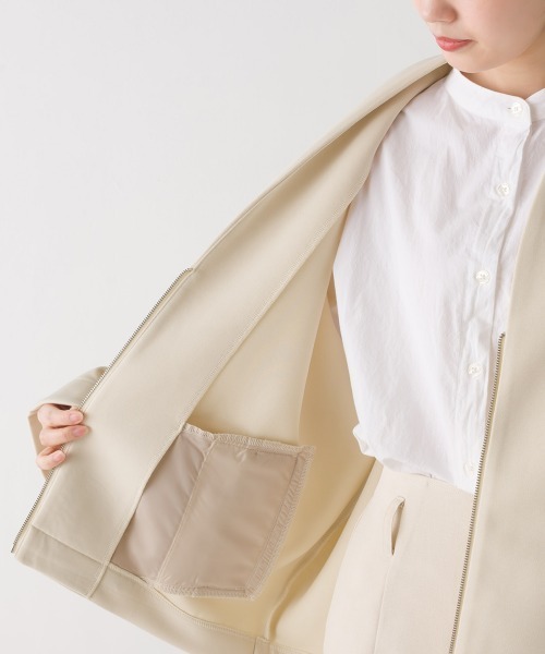 「OMNES」 ジップアップブルゾン FREE アイボリー レディース_画像9