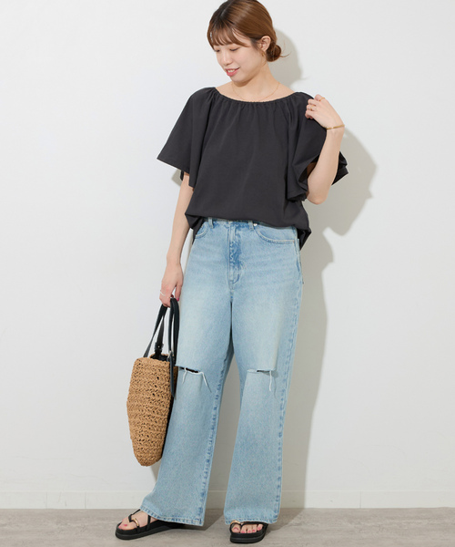 「JOURNAL STANDARD relume」 半袖カットソー FREE ブラック レディース_画像2