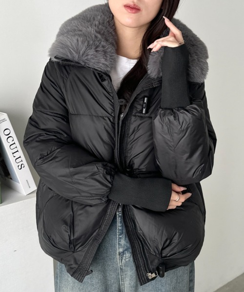 CLEA ダウンコート ダウンジャケット ビッグカラーファーブルゾン