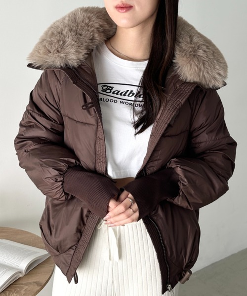 CLEA ダウンコート ダウンジャケット ビッグカラーファーブルゾン