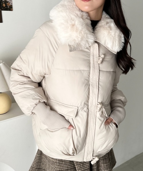 CLEA ダウンコート ダウンジャケット ビッグカラーファーブルゾン