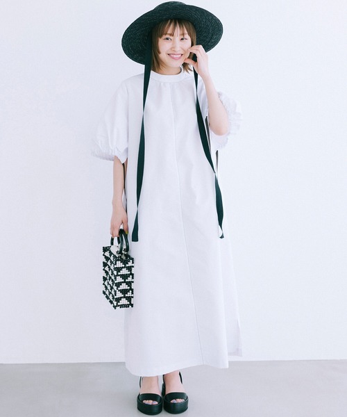 「haco!」 半袖ワンピース X-LARGE ネイビー レディース_画像2