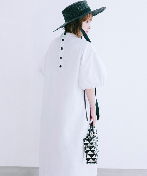 「haco!」 半袖ワンピース X-LARGE ネイビー レディース_画像7