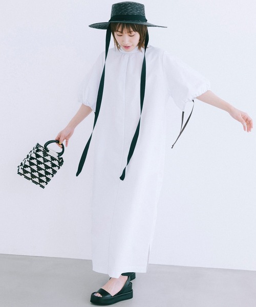 「haco!」 半袖ワンピース X-LARGE ネイビー レディース_画像8