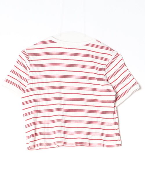「PICCADILLY」 ボーダー柄半袖Tシャツ - レッド レディース_画像2