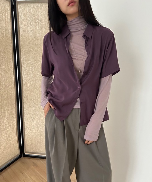 「Didot.showroom」 半袖シャツ FREE ブラック レディース_画像4