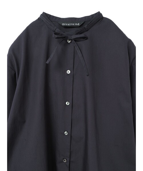mizuiroind（ミズイロインド） ブラウス シャツ リボンタイロング