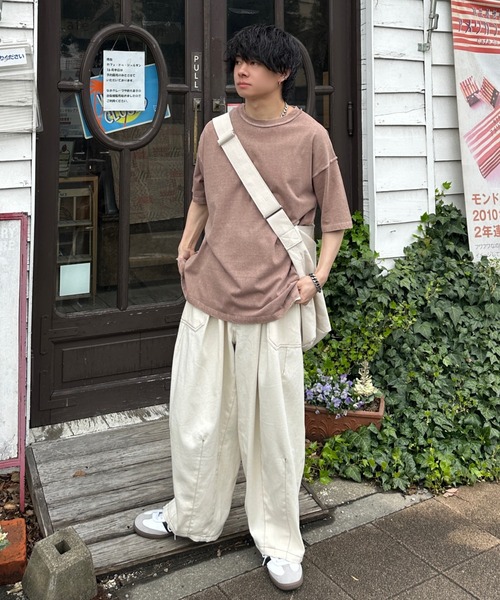 「ADAMASTE」 半袖Tシャツ LARGE チャコールグレー メンズ_画像4