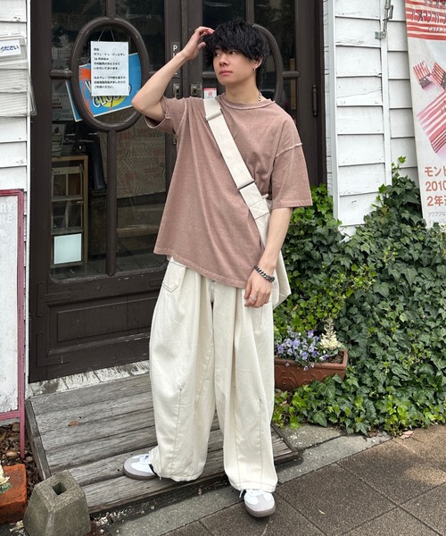 「ADAMASTE」 半袖Tシャツ LARGE チャコールグレー メンズ_画像5