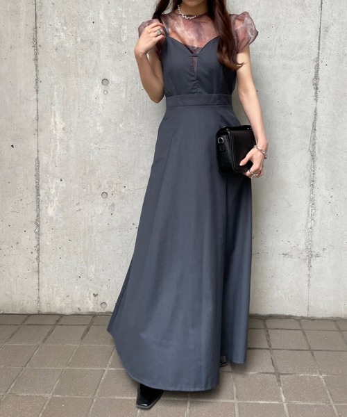「Ezick」 キャミソールワンピース FREE チャコールグレー レディース_画像4