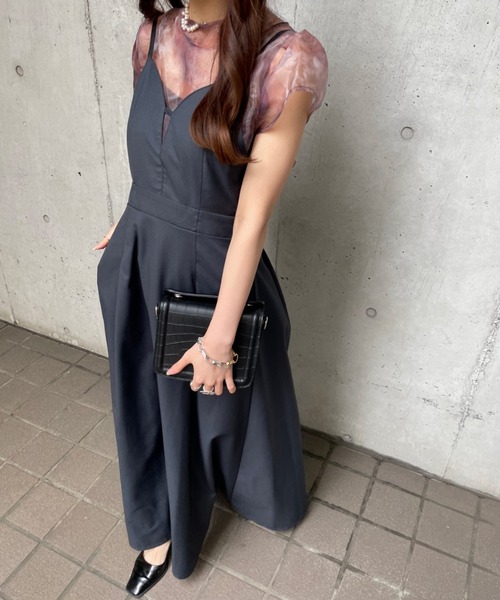 「Ezick」 キャミソールワンピース FREE チャコールグレー レディース_画像5