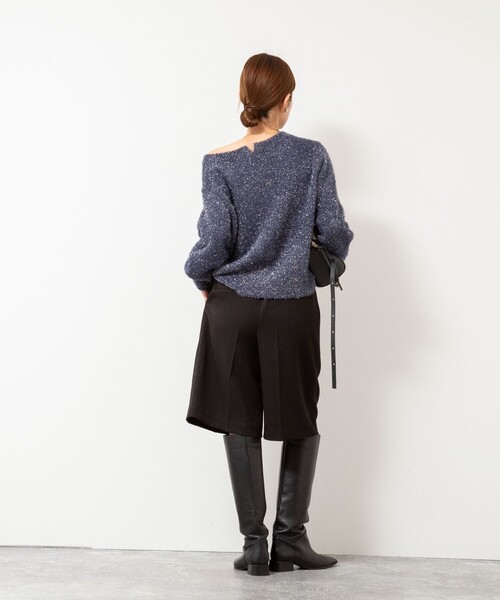 クララ様 ノーリーズ NOLLEY’S  クルーネックシャギーニット NOLLEY'S（ノーリーズ） ニット セーター 「手洗い可能」ラメシャギー