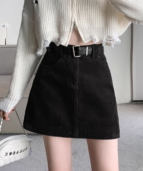 スカート 「インパン付き」台形コーデュロイミニスカート : ZOZOTOWN