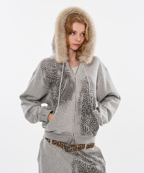 WISH FOR EVER（ウィッシュフォーエバー） パーカー ZEBRA ＆ LEOPARD