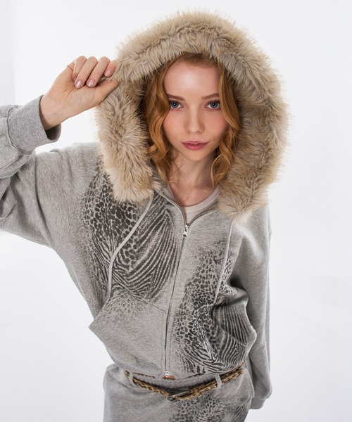 WISH FOR EVER（ウィッシュフォーエバー） パーカー ZEBRA ＆ LEOPARD