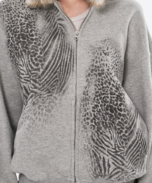 WISH FOR EVER（ウィッシュフォーエバー） パーカー ZEBRA ＆ LEOPARD