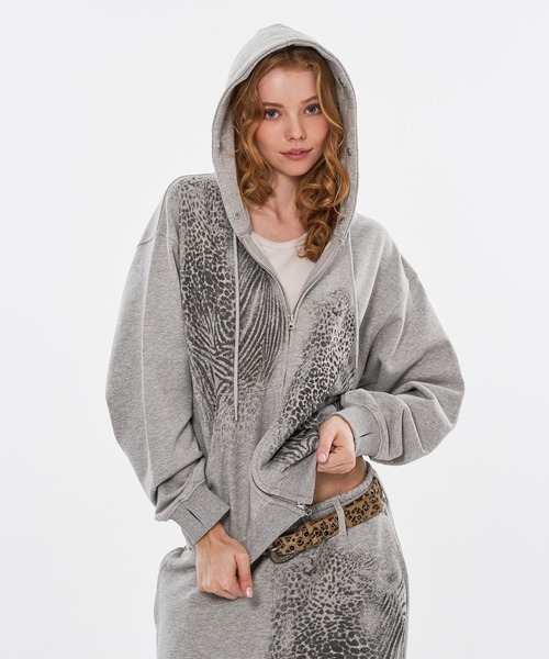 WISH FOR EVER（ウィッシュフォーエバー） パーカー ZEBRA ＆ LEOPARD