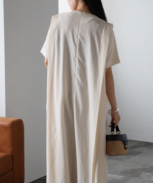 「r.」 半袖ワンピース FREE ライトベージュ レディース_画像7