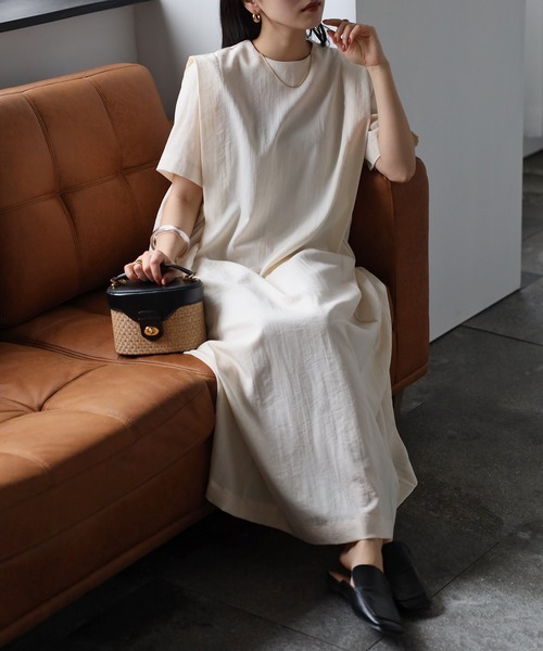 「r.」 半袖ワンピース FREE ライトベージュ レディース_画像8