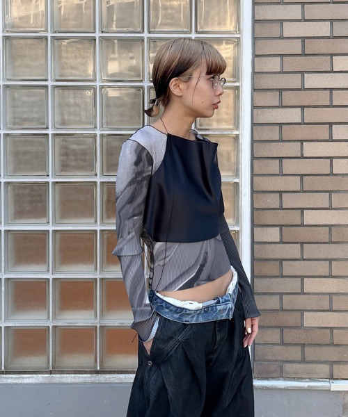 BASICKS（ベイシックス） Rich Satin Strings Tops レディース