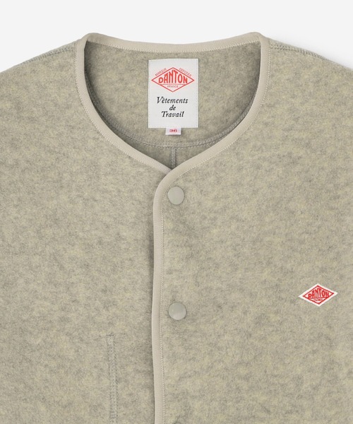 Danton（ダントン） ノーカラージャケット 34 ベージュ レディース