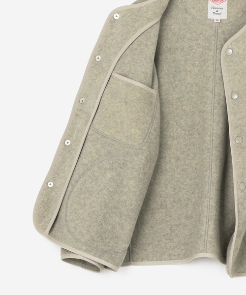 Danton（ダントン） ノーカラージャケット 34 ベージュ レディース