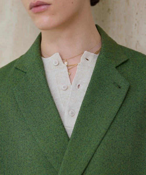 soerte ラメブレンドヘンリーネックニット soerte セーター ニット Lame Blend Henley Neck Knit / ラメブレンド