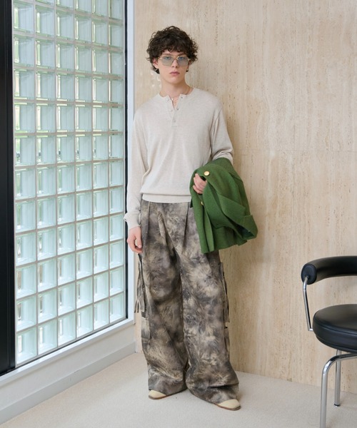 soerte ラメブレンドヘンリーネックニット soerte セーター ニット Lame Blend Henley Neck Knit / ラメブレンド