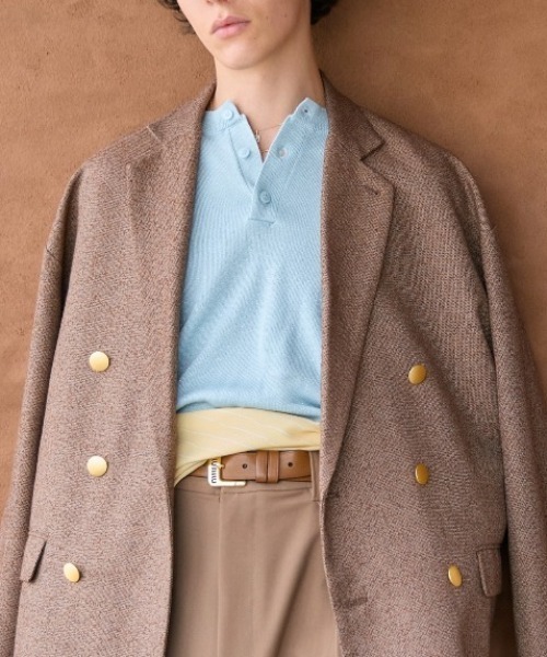 soerte セーター ニット Lame Blend Henley Neck Knit / ラメブレンド