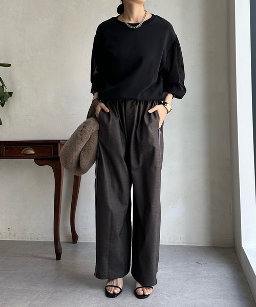 「DouDou」 スウェットカットソー FREE ブラック レディース_画像5