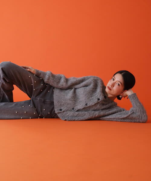 「N.（N. Natural Beauty Basic）」 ニットカーディガン MEDIUM グレー レディース_画像8