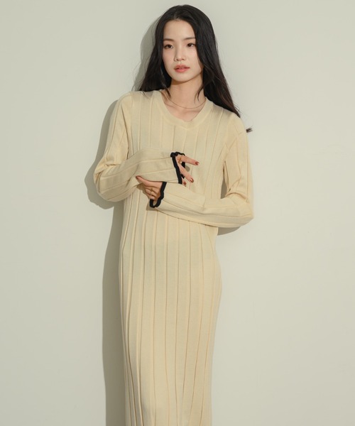 「NEUNA」 ニットワンピース FREE アイボリー レディース_画像8