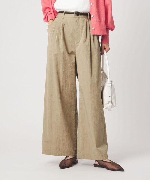 ワイドパンツ パンツ 「size SHORTあり」グロッシー ワイド パンツ レディースの画像