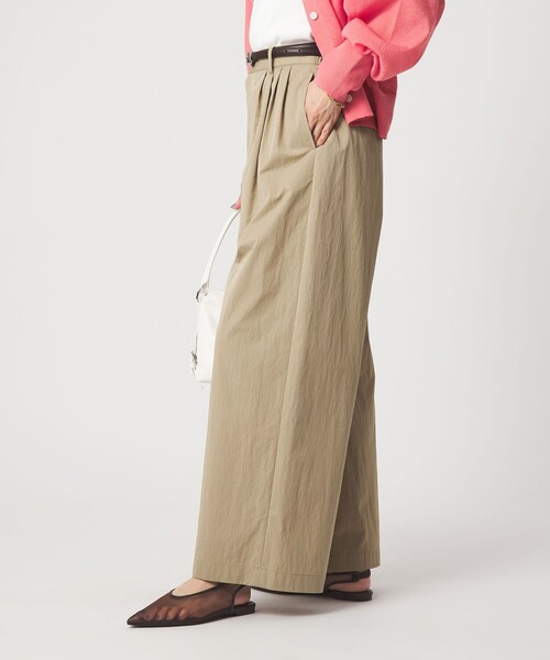ワイドパンツ パンツ 「size SHORTあり」グロッシー ワイド パンツ レディースの画像