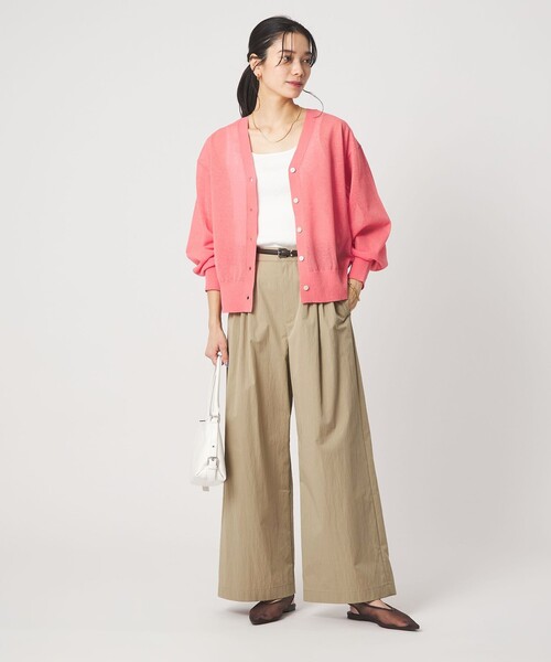 ワイドパンツ パンツ 「size SHORTあり」グロッシー ワイド パンツ レディースの画像