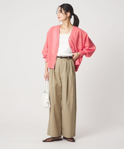 ワイドパンツ パンツ 「size SHORTあり」グロッシー ワイド パンツ レディースの画像