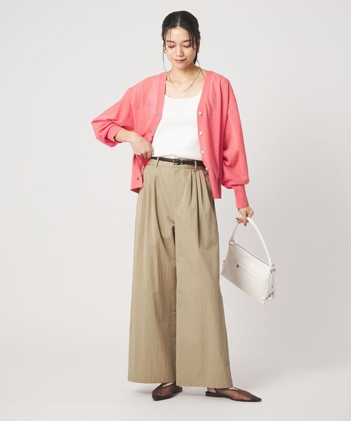 ワイドパンツ パンツ 「size SHORTあり」グロッシー ワイド パンツ レディースの画像