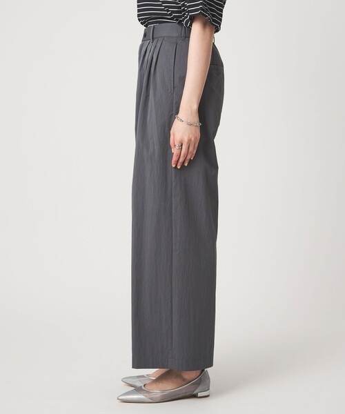 ワイドパンツ パンツ 「size SHORTあり」グロッシー ワイド パンツ レディースの画像