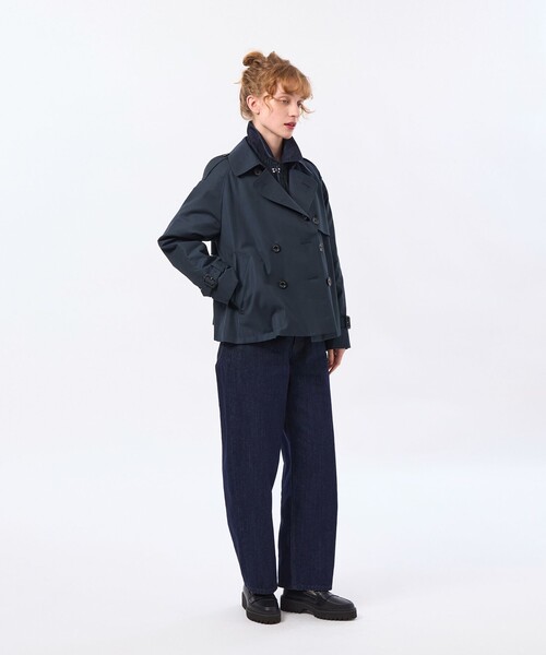 【美品✨】マッキントッシュフィロソフィー ショートトレンチコート チェック 紺色 MACKINTOSH PHILOSOPHY（マッキントッシュフィロソフィー） トレンチ