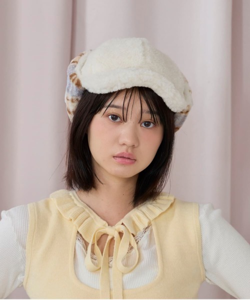 「kaorinomori」 キャップ M/57.5cm ブラック レディース_画像2