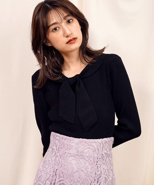 「NOELA」 長袖ニット フリー ブラック レディース_画像4