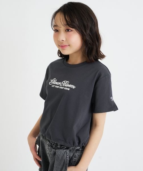 PINK-latte（ピンクラテ） tシャツ 裾ドロストりぼんタック半袖Tシャツ
