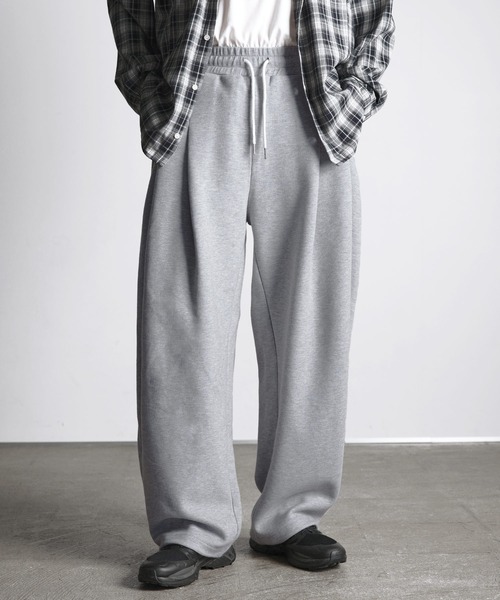 NAKER スウェットパンツ ジャージ サイドタックワイドスウェットパンツ