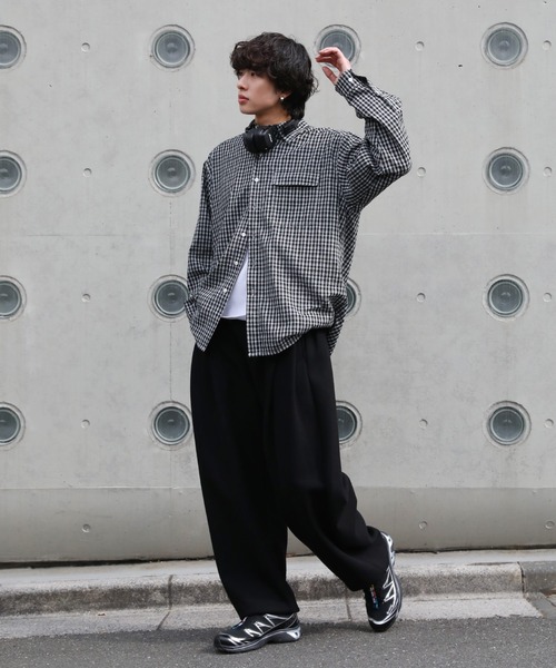 NAKER スウェットパンツ ジャージ サイドタックワイドスウェットパンツ