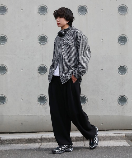 NAKER ワイドパンツ スウェットパンツ ジャージ サイドタックワイド