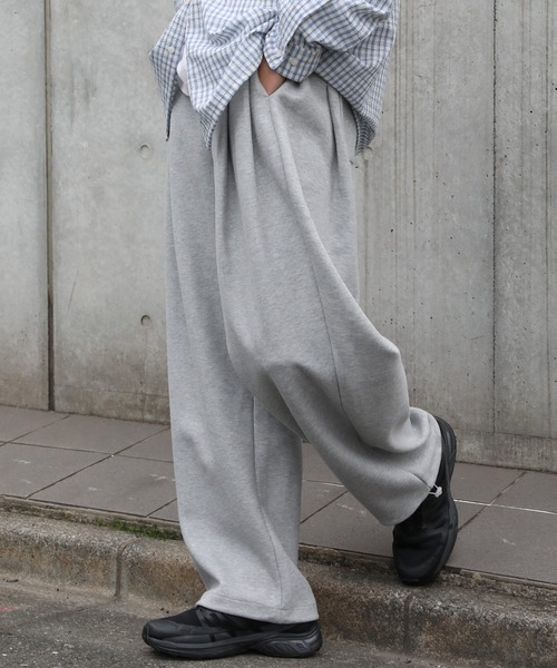 NAKER スウェットパンツ ジャージ サイドタックワイドスウェットパンツ