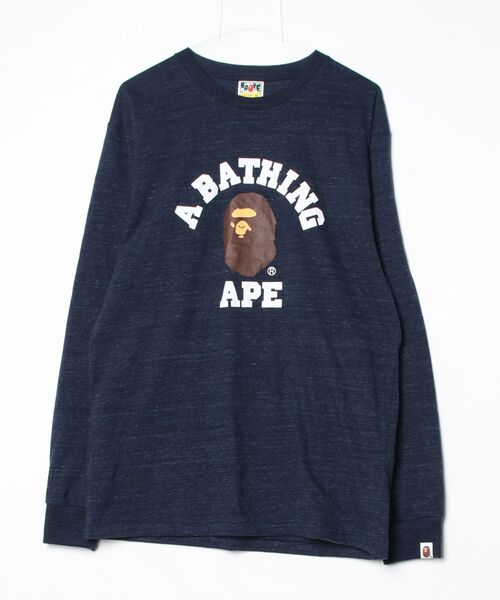 A BATHING APE（アベイシングエイプ） 長袖Tシャツ X-LARGE ネイビー 