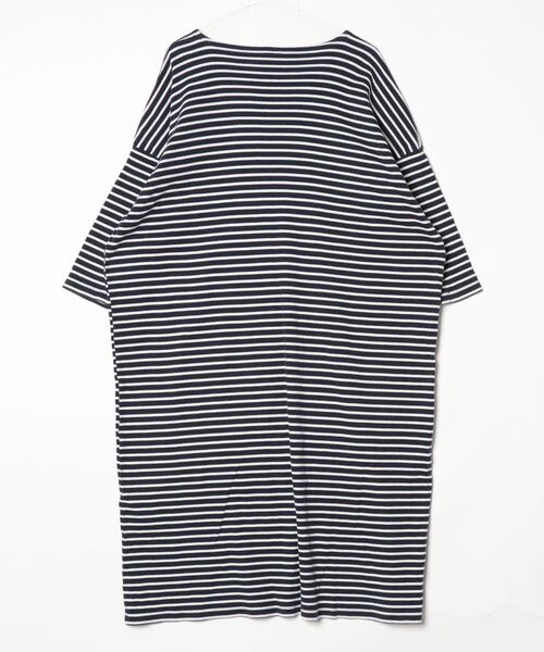 「BOHEMIANS」 ボーダー柄長袖ワンピース M ネイビー レディース_画像2