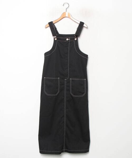 UNIVERSAL OVERALL サロペットスカート　黒 UNIVERSAL OVERALL（ユニバーサルオーバーオール） サロペットスカート