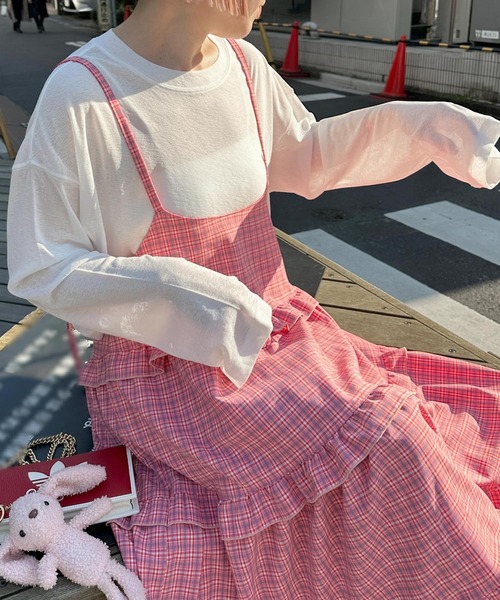 「Alley by w closet」 長袖カットソー FREE ライム レディース_画像7